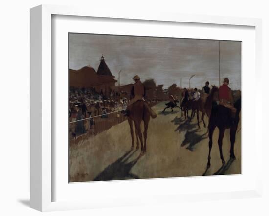 Racehorses at the Grandstand, c.1866-Edgar Degas-Framed Giclee Print