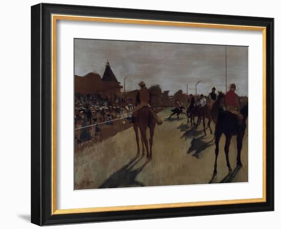 Racehorses at the Grandstand, c.1866-Edgar Degas-Framed Giclee Print