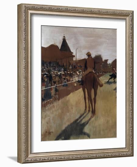 Racehorses at the Grandstand, c.1866-Edgar Degas-Framed Giclee Print