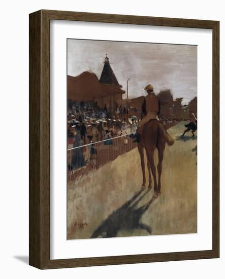 Racehorses at the Grandstand, c.1866-Edgar Degas-Framed Giclee Print