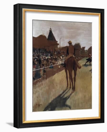 Racehorses at the Grandstand, c.1866-Edgar Degas-Framed Giclee Print