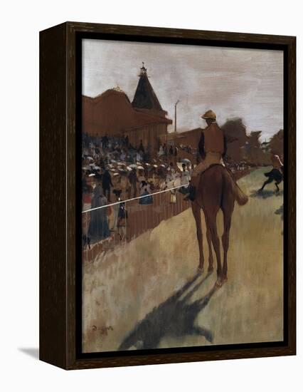 Racehorses at the Grandstand, c.1866-Edgar Degas-Framed Premier Image Canvas