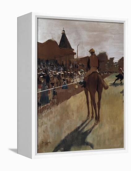 Racehorses at the Grandstand, c.1866-Edgar Degas-Framed Premier Image Canvas