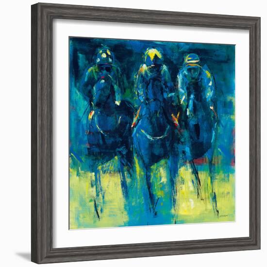 Racehorses - Blue-Neil Helyard-Framed Giclee Print