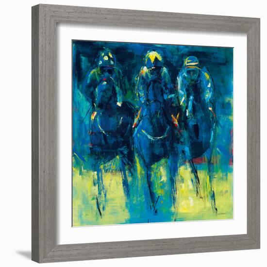 Racehorses - Blue-Neil Helyard-Framed Giclee Print