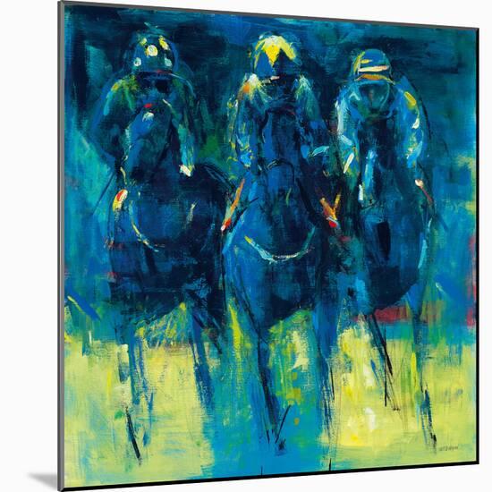 Racehorses - Blue-Neil Helyard-Mounted Giclee Print