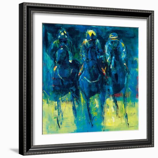 Racehorses - Blue-Neil Helyard-Framed Giclee Print