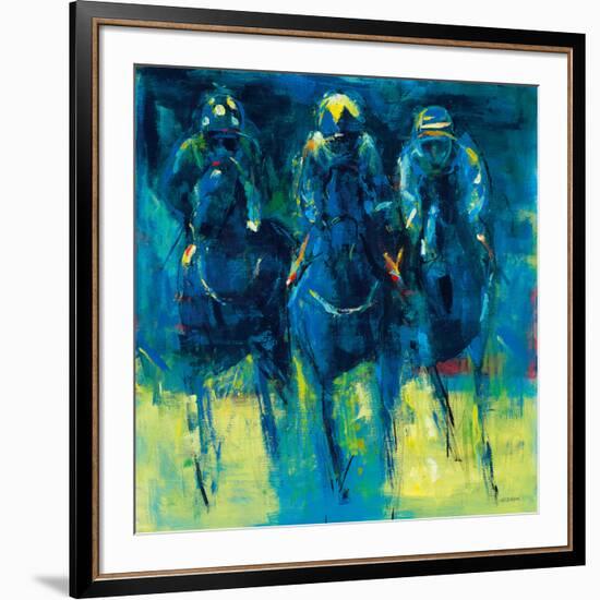 Racehorses - Blue-Neil Helyard-Framed Giclee Print