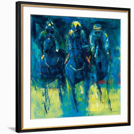 Racehorses - Blue-Neil Helyard-Framed Giclee Print