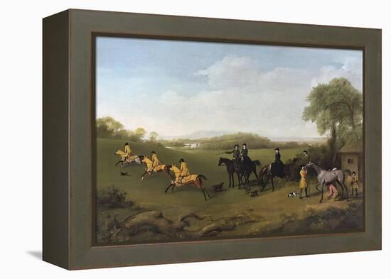 Racehorses Exercising at Goodwood-George Stubbs-Framed Premier Image Canvas