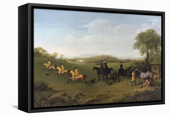 Racehorses Exercising at Goodwood-George Stubbs-Framed Premier Image Canvas