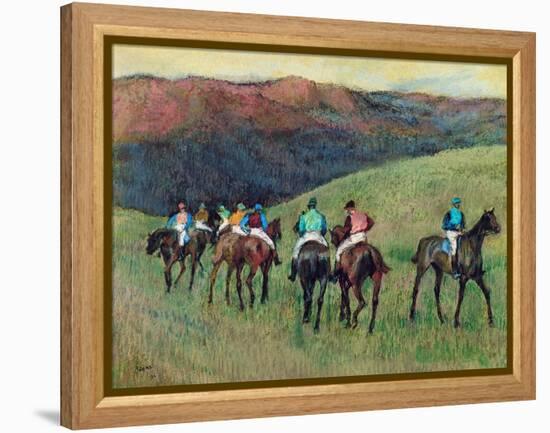 Racehorses in a Landscape, 1894-Edgar Degas-Framed Premier Image Canvas