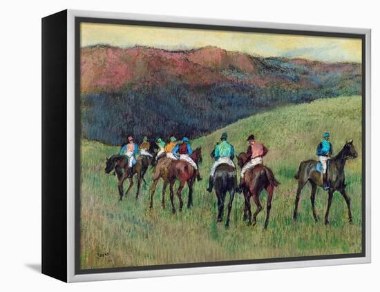 Racehorses in a Landscape, 1894-Edgar Degas-Framed Premier Image Canvas