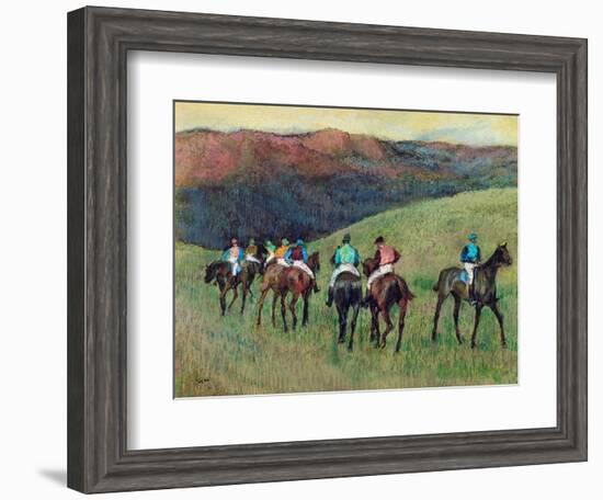 Racehorses in a Landscape, 1894-Edgar Degas-Framed Giclee Print