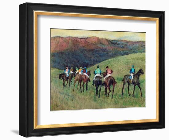 Racehorses in a Landscape, 1894-Edgar Degas-Framed Giclee Print