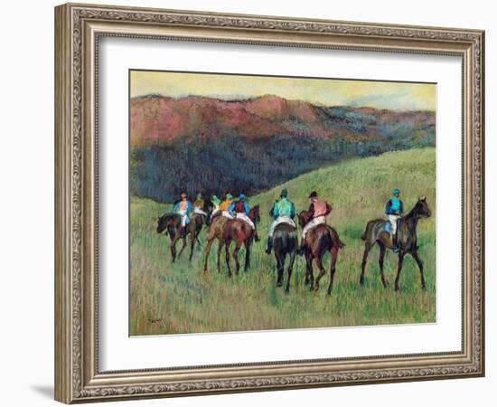 Racehorses in a Landscape, 1894-Edgar Degas-Framed Giclee Print