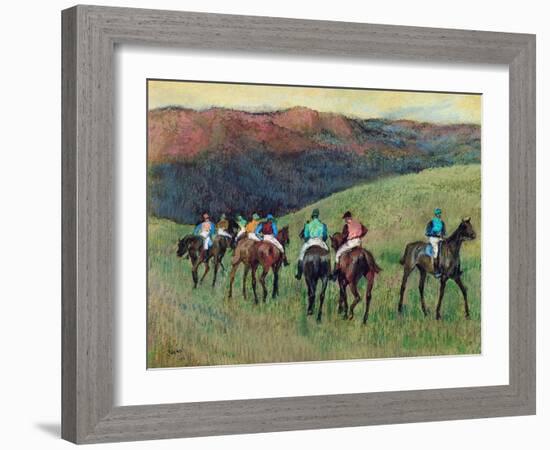 Racehorses in a Landscape, 1894-Edgar Degas-Framed Giclee Print