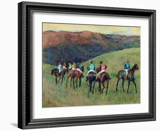 Racehorses in a Landscape, 1894-Edgar Degas-Framed Giclee Print