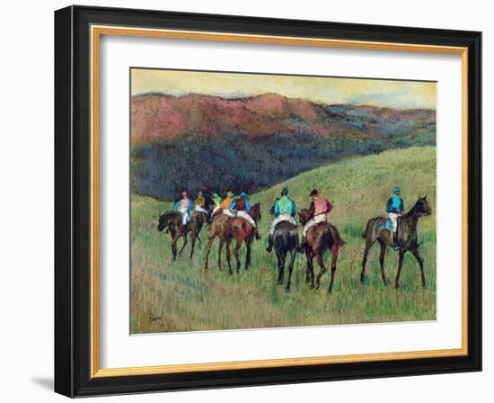 Racehorses in a Landscape, 1894-Edgar Degas-Framed Premium Giclee Print