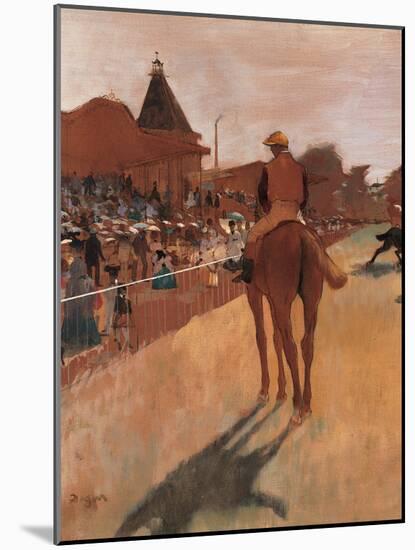 Racehorses in Front of the Tribunes-Edgar Degas-Mounted Giclee Print