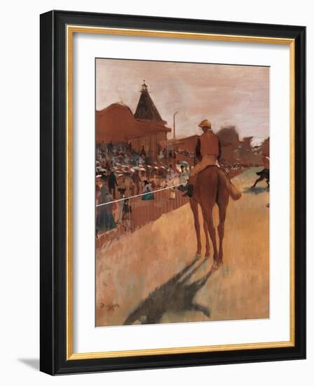 Racehorses in Front of the Tribunes-Edgar Degas-Framed Giclee Print