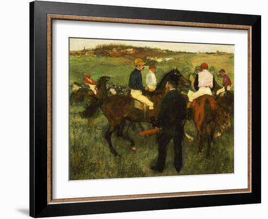 Racehorses (Leaving the Weighing), circa 1874-78-Edgar Degas-Framed Giclee Print