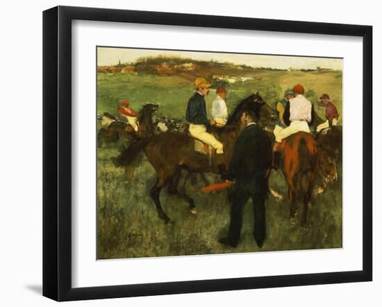 Racehorses (Leaving the Weighing), circa 1874-78-Edgar Degas-Framed Giclee Print