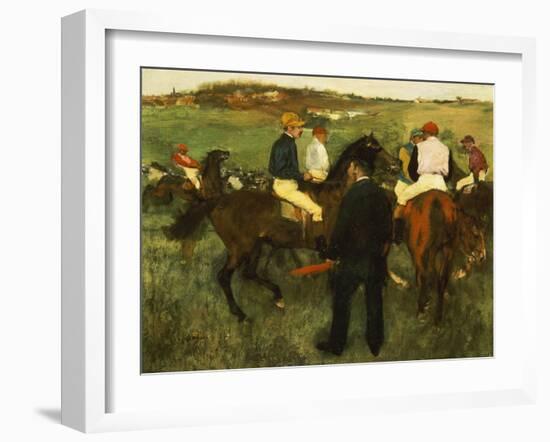 Racehorses (Leaving the Weighing), circa 1874-78-Edgar Degas-Framed Giclee Print