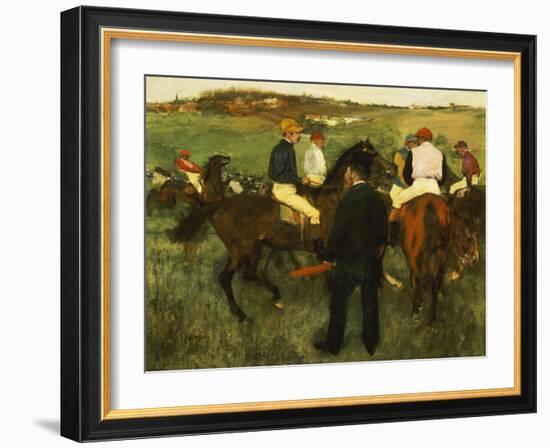 Racehorses (Leaving the Weighing), circa 1874-78-Edgar Degas-Framed Giclee Print