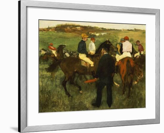 Racehorses (Leaving the Weighing), circa 1874-78-Edgar Degas-Framed Giclee Print