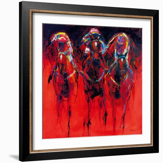 Racehorses - Red-Neil Helyard-Framed Giclee Print