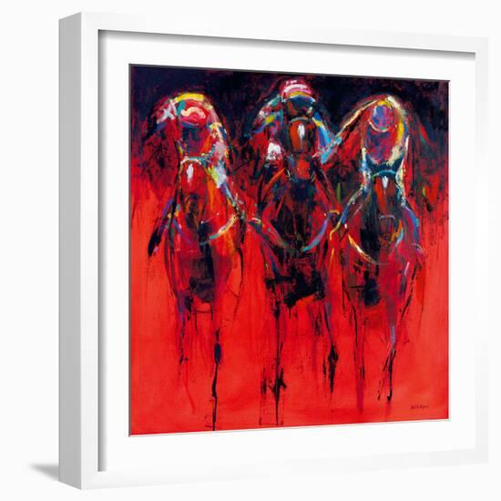 Racehorses - Red-Neil Helyard-Framed Giclee Print