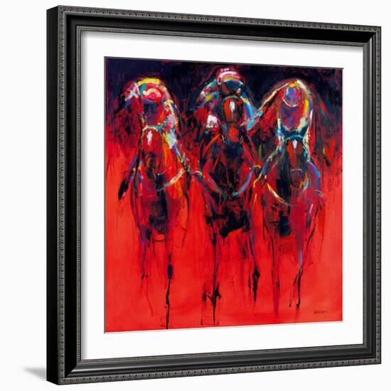 Racehorses - Red-Neil Helyard-Framed Giclee Print