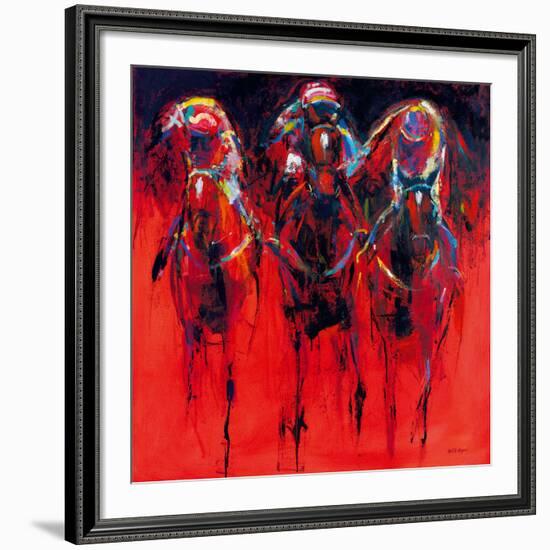 Racehorses - Red-Neil Helyard-Framed Giclee Print