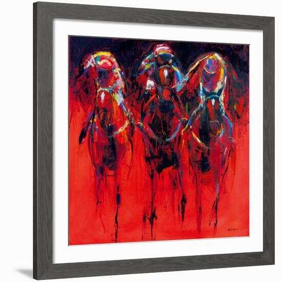 Racehorses - Red-Neil Helyard-Framed Giclee Print