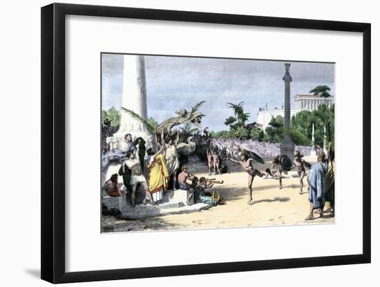 Racers Cheered at the Finish Line in the Olympic Games, Ancient Greece-null-Framed Giclee Print