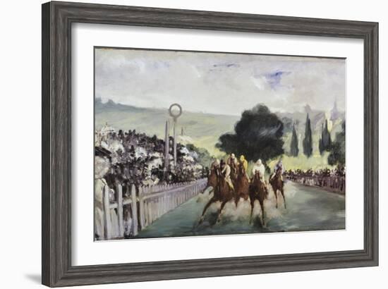 Races at Longchamp-Edouard Manet-Framed Giclee Print