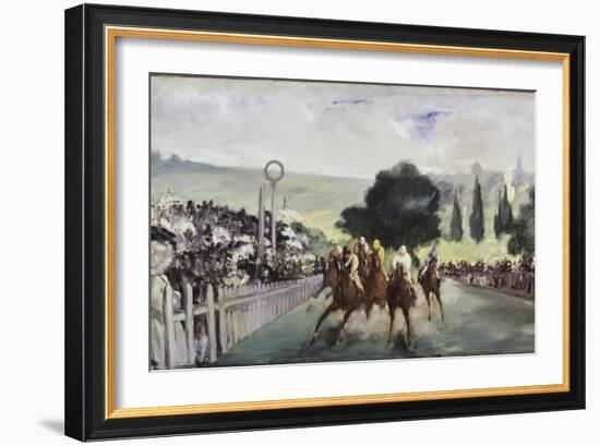 Races at Longchamp-Edouard Manet-Framed Giclee Print