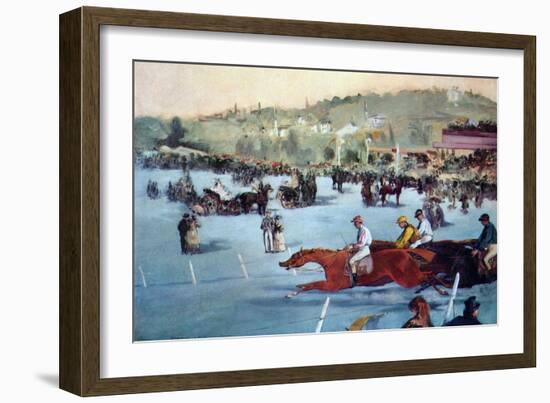 Races At The Bois De Boulogne-Edouard Manet-Framed Art Print