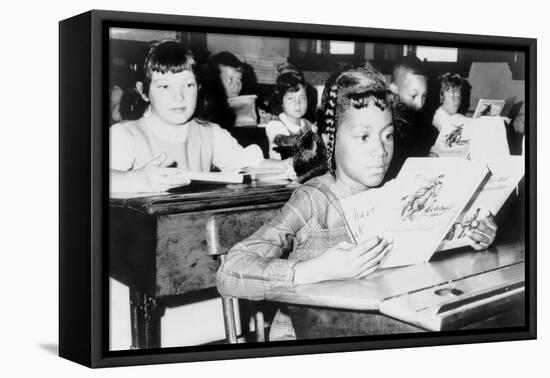 Racial Integration in Boston with Roxbury Girl in Near by Jamaica Plain School, 1965-null-Framed Stretched Canvas