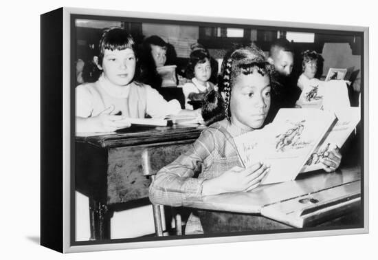 Racial Integration in Boston with Roxbury Girl in Near by Jamaica Plain School, 1965-null-Framed Stretched Canvas