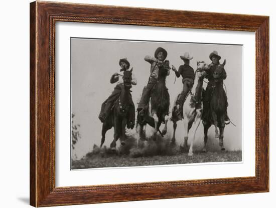 Racing Cowboys-H Armstrong Roberts-Framed Art Print