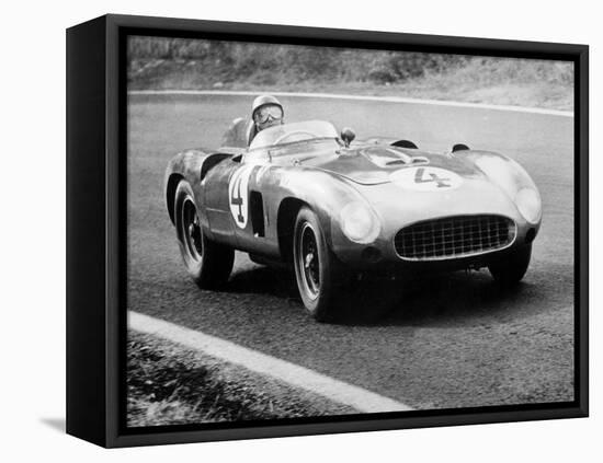 Racing Driver Fangio Here at the Wheel During Great Sweden Prize Race August 1956-null-Framed Stretched Canvas