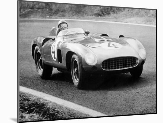 Racing Driver Fangio Here at the Wheel During Great Sweden Prize Race August 1956-null-Mounted Photo