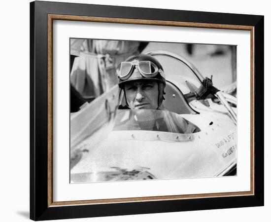 Racing Driver Fangio Here at the Wheel During Race in Monza June 28, 1958-null-Framed Photo