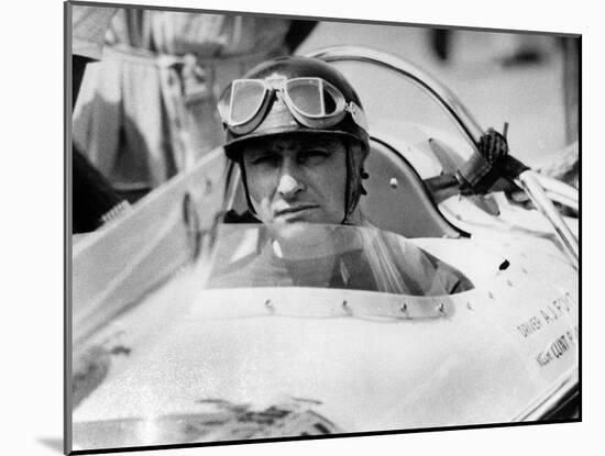 Racing Driver Fangio Here at the Wheel During Race in Monza June 28, 1958-null-Mounted Photo