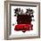 Racing Grunge Shield with Red Sport Super Car-locote-Framed Premium Giclee Print