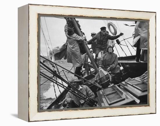 Racing "Maruffa" Battling Storm During Annual Race on Lake Michigan from Chicago to Mackinac Island-William Vandivert-Framed Premier Image Canvas