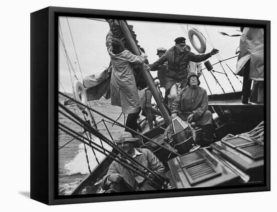 Racing "Maruffa" Battling Storm During Annual Race on Lake Michigan from Chicago to Mackinac Island-William Vandivert-Framed Premier Image Canvas