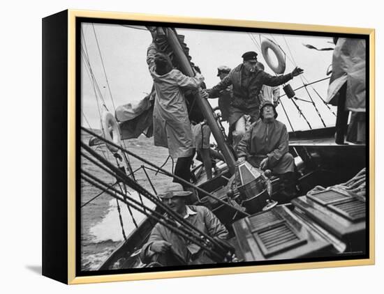 Racing "Maruffa" Battling Storm During Annual Race on Lake Michigan from Chicago to Mackinac Island-William Vandivert-Framed Premier Image Canvas